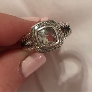 David Yurman Petite Ring w Prasiolite Diamonds